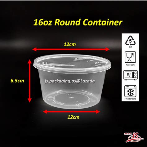 Round Container With Lid 25set 50Pcs Bekas Makanan Bulat 8oz 10oz