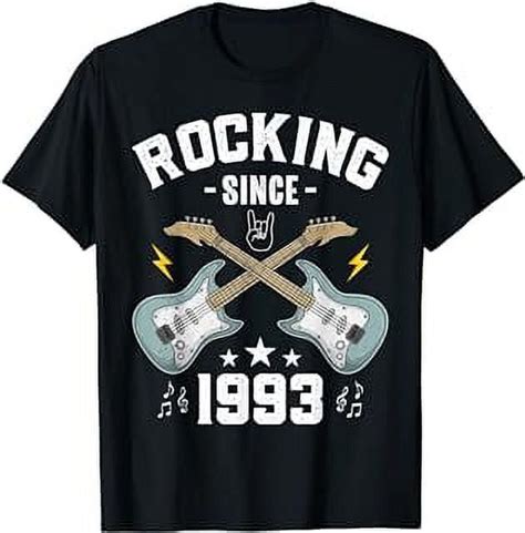 Rocking Since 1993 Vintage Rock Music Guitar 30th Birthday T Shirt