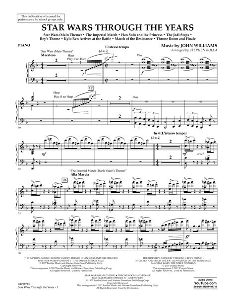 Star Wars Through The Years Piano By Stephen Bulla Sheet Music For Full Orchestra At Sheet