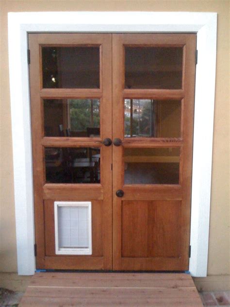 Hand Made Custom French Doors With Dog Door by Glerup woodwork and ...