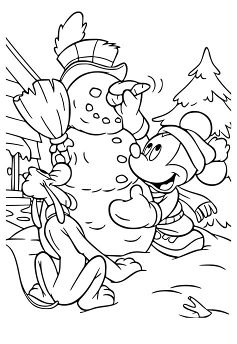 Mickey Winter Coloring Pages