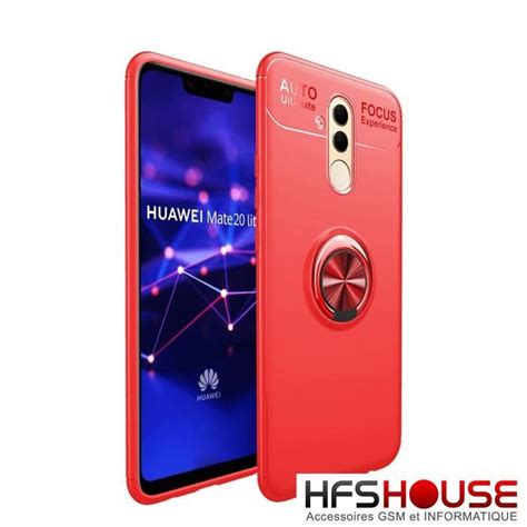 Huawei Mate 20 Lite Finger Rouge Coque Housse Etui En Silicone Gel