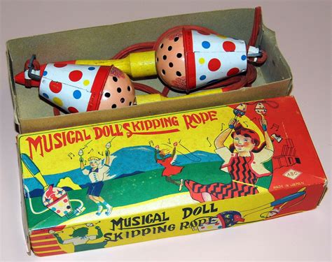 Vintage Tin Toy Musical Doll Skipping Rope By Asc Aoshin Shoten Made In Japan Circa 1950s