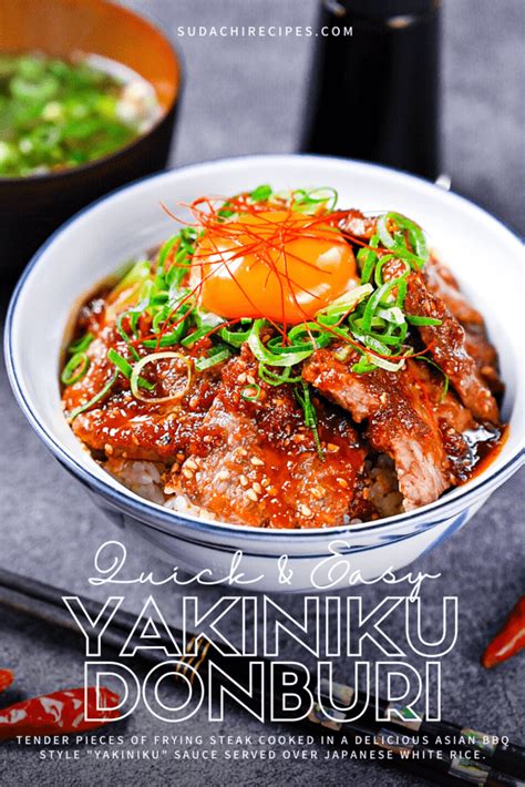 Quick Easy Yakiniku Don Japanese Bbq Style Beef Bowl Sudachi Recipes