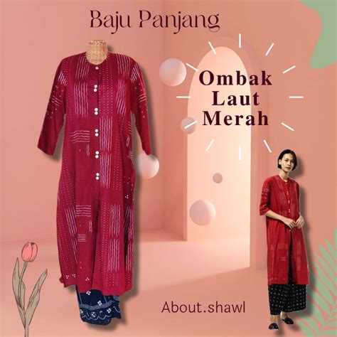 Jual Baju Panjang Ombak Laut Merah Sejauh Mata Memandang Shopee Indonesia