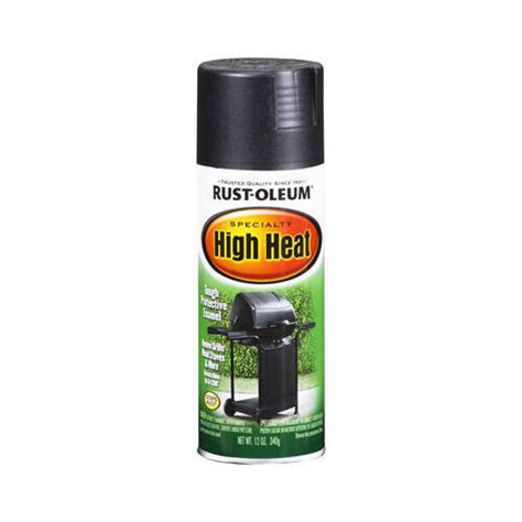 Rust Oleum 7778 830 Xcp6 High Heat Spray Paint Specialty Satin Bar B Que Black 12 Oz Bar B Que