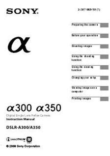 Sony A350 Printed Manual