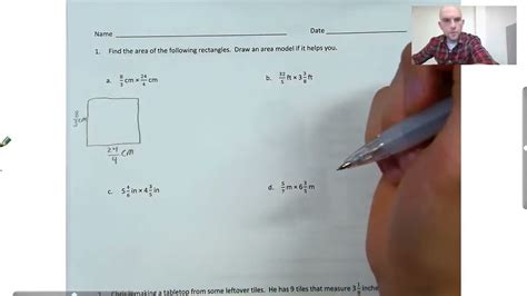 5th Grade Engageny Math Module 5 Lesson13 Area Of Rectangular Figures With Fractional Side