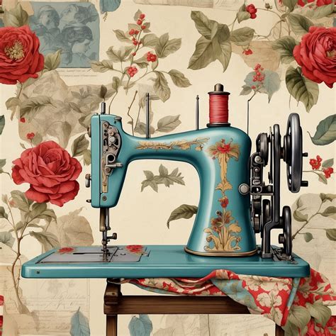 antique sewing machine illustration  stock photo public domain