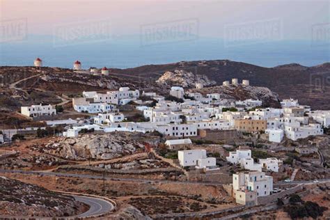 Amorgos Chora With Old Windmills At Sunrise Amorgos Cyclades Greek