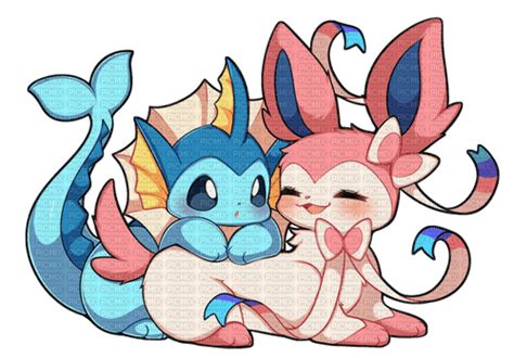 Vaporeon And Sylveon Pokemon Fanart Cute Vaporeon Sylveon Kykw Free Png Picmix