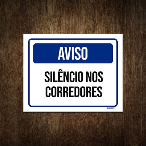 Placa Sinaliza O Aviso Sil Ncio Nos Corredoressinalizo Placas De