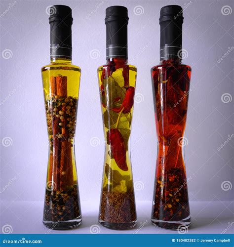 Bottles of Infused Oil stock photo. Image of fare, blue - 180402382