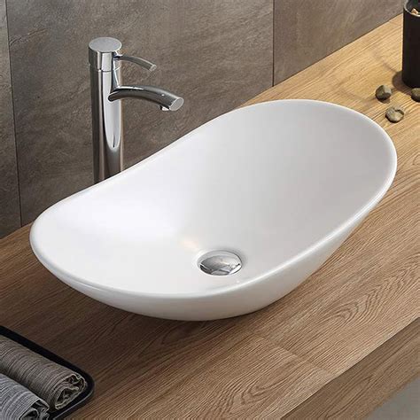 Arezzo Oval Counter Top Basin 620mm Wide Matt White Victorian