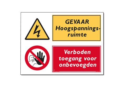 Gevaar Hoogspanning Combinatiebord En Of Stickers Mijnnaamplaat Nl