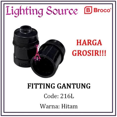 Jual BROCO FITTING GANTUNG HITAM 216L RUMAH LAMPU DRAT E27 Shopee