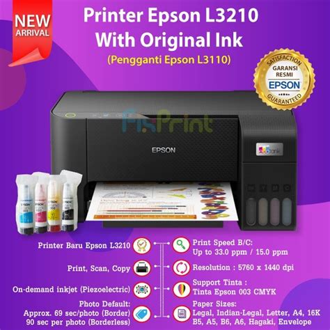 Epson L3210 Print Scan Copy Pengganti Printer L3110 Tinta 003 C13t00v Lazada Indonesia