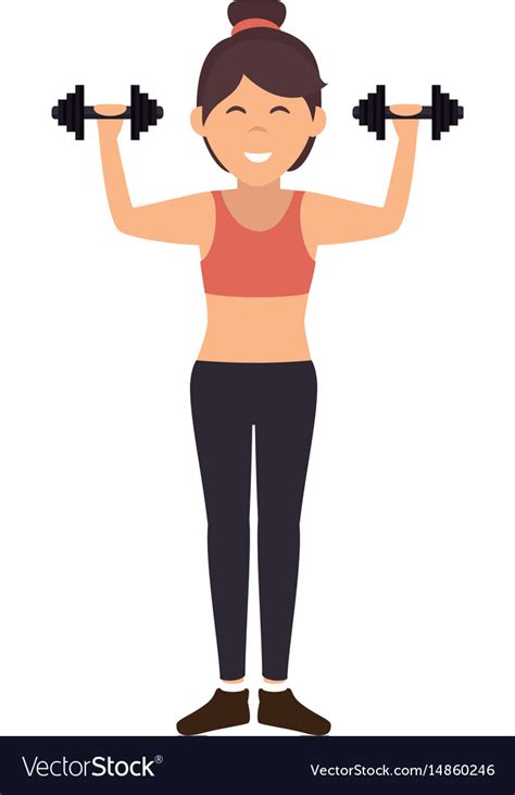 Athletic Woman Lifting Weights Royalty Free Vector Image