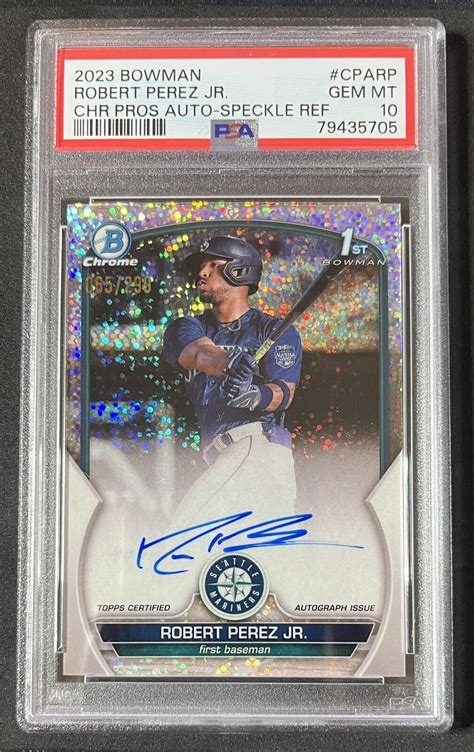 Bowman Chrome Robert Perez Jr Speckle Refractor Autograph