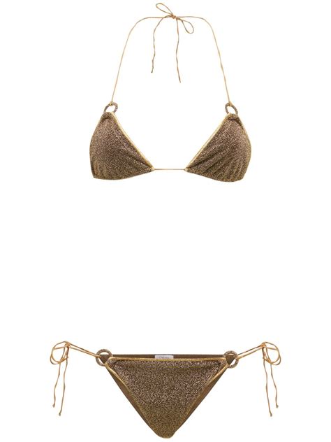 Oséree Swimwear Lumière Microkini Ring Bikini Set In 金色 ModeSens