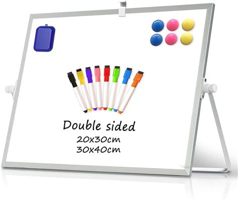 DOLLAR BOSS Magnetic Desktop Whiteboard 30x40cm Double Sided Dry Erase