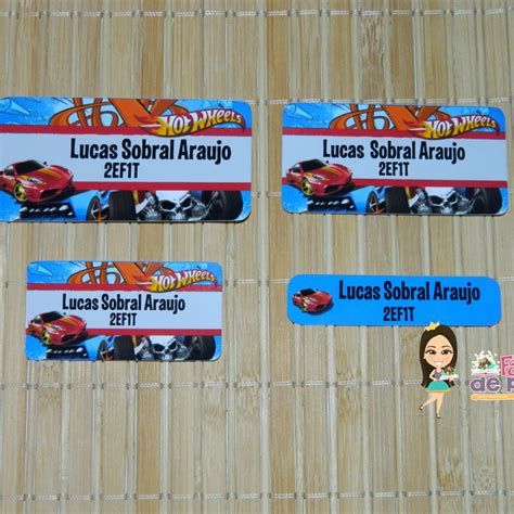 Etiqueta Escolar Hot Wheels Pacote Elo