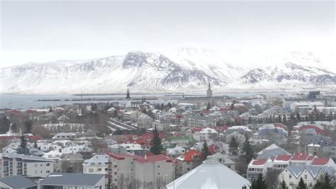 Aerial View Reykjavik Capital City Iceland Stock Footage Video 100