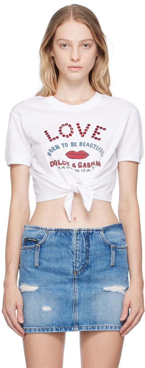 Dolce Gabbana White Cropped T Shirt Ssense