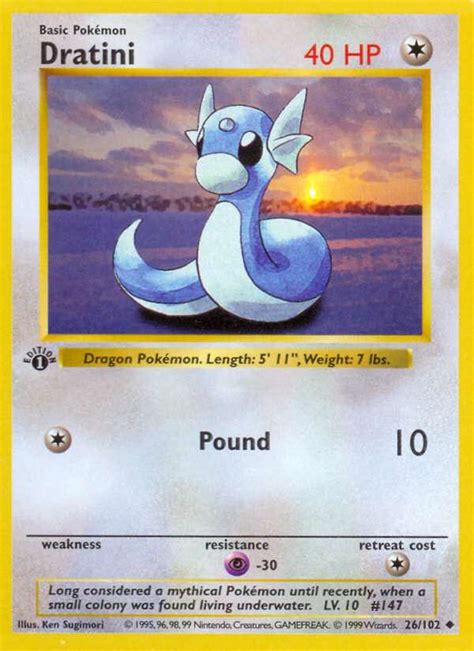 Dratini 26 Base 1999 Pokemon Card