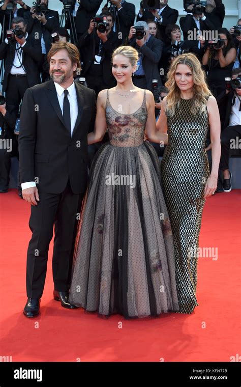 Javier Bardem, Jennifer Lawrence & Michelle Pfeiffer attend the