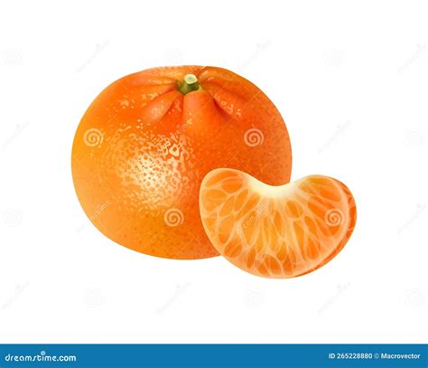 Realistic Tangerine Illustration Stock Vector Illustration Of Meal