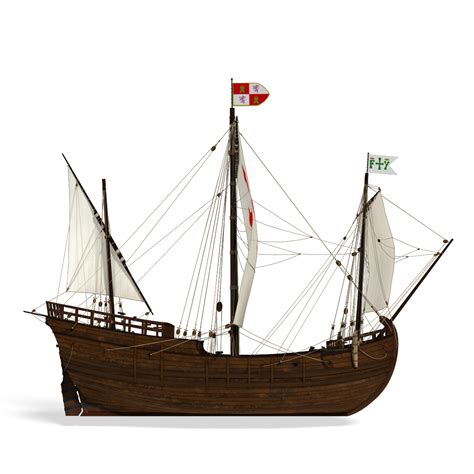 caravel sails ship 3d model