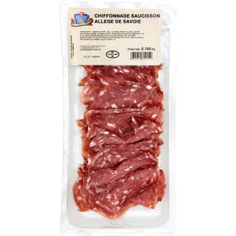 Saucisson chiffonnade PEGUET SAVOIE la barquette de 100 g à Prix