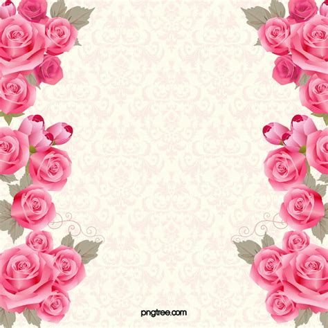 Pink Roses Invitations Creative Romantic Love Rose Background Image For Free Download