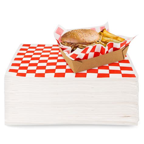 12 Deli Squares 250 Pack Red White Checkered Deli Papers