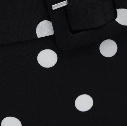 Belted Polka Dot Blouse Black Pomelo Fashion