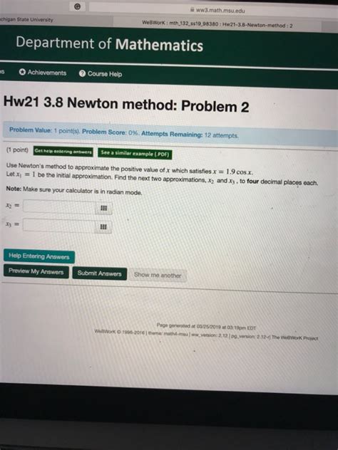 Solved її ww3 math msu edu chigan State University WeBWork Chegg