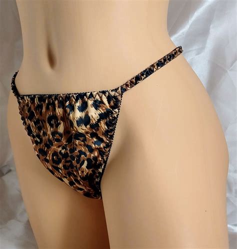 Cheetah Print Satin String Bikini Thong Joe Boxer Style Etsy Australia