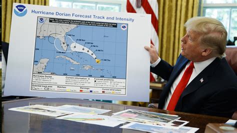 President Trump Displays Altered Map To Show Hurricane Dorian Hitting