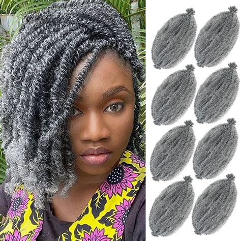 Amazon Marley Twist Braiding Hair Grey Spring Twist Hair Wrapping