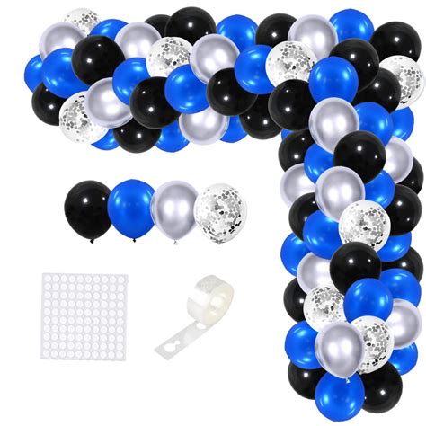 Buy Royal Blue And Black Silver Balloon Garland Arch Kit Pcs Blue