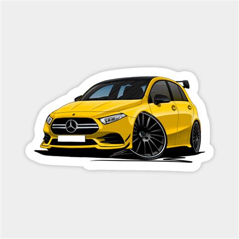 Mercedes A35 AMG Yellow - A35 Amg - Magnet | TeePublic