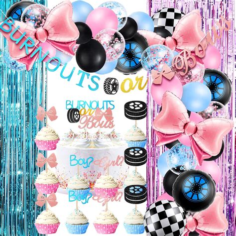 112 Pcs Burnouts Or Bows Gender Reveal Decorations India Ubuy