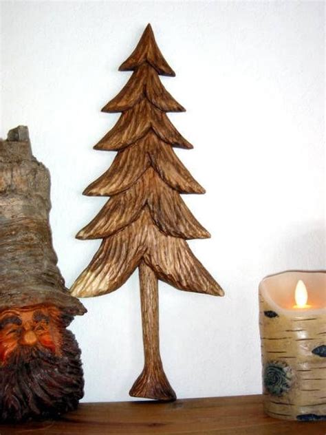 Pine Tree Wood Carving Hand Carved Tree Wall Hanging Rustic Etsy Pine Tree Art Christmas