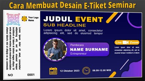 Cara Membuat Desain Tiket Seminar Di Photoshop Youtube