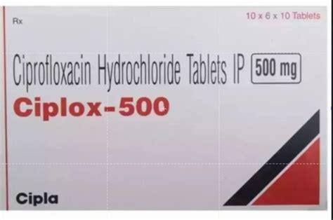 Ciplox 500 Tablet Ciprofloxacin 500mg Packaging Size 10X10 At 100