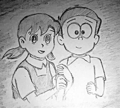 Nobita And Shizuka Sketch