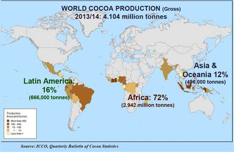 Worldwide Cacao Production Map Chocolate Calendar Big Chocolate