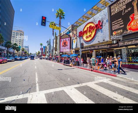 Los Angeles California Hollywood Boulevard And Walk Of Fame Stock