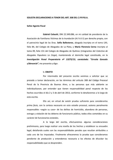 Pedido De Indagatorias Pdf DocDroid